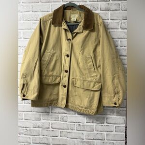 L.L. Bean Ladies Vintage Flannel-Lined Chore Jacket w/ Corduroy Trim and Collar